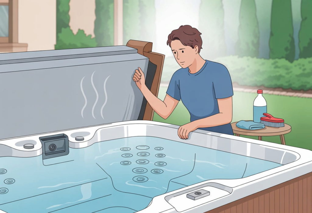 hot tub smells musty