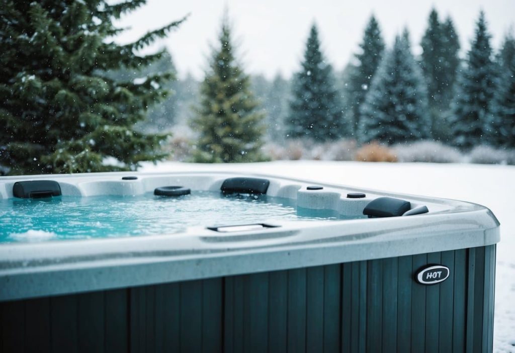 hot tub in the cold climate with snow all around