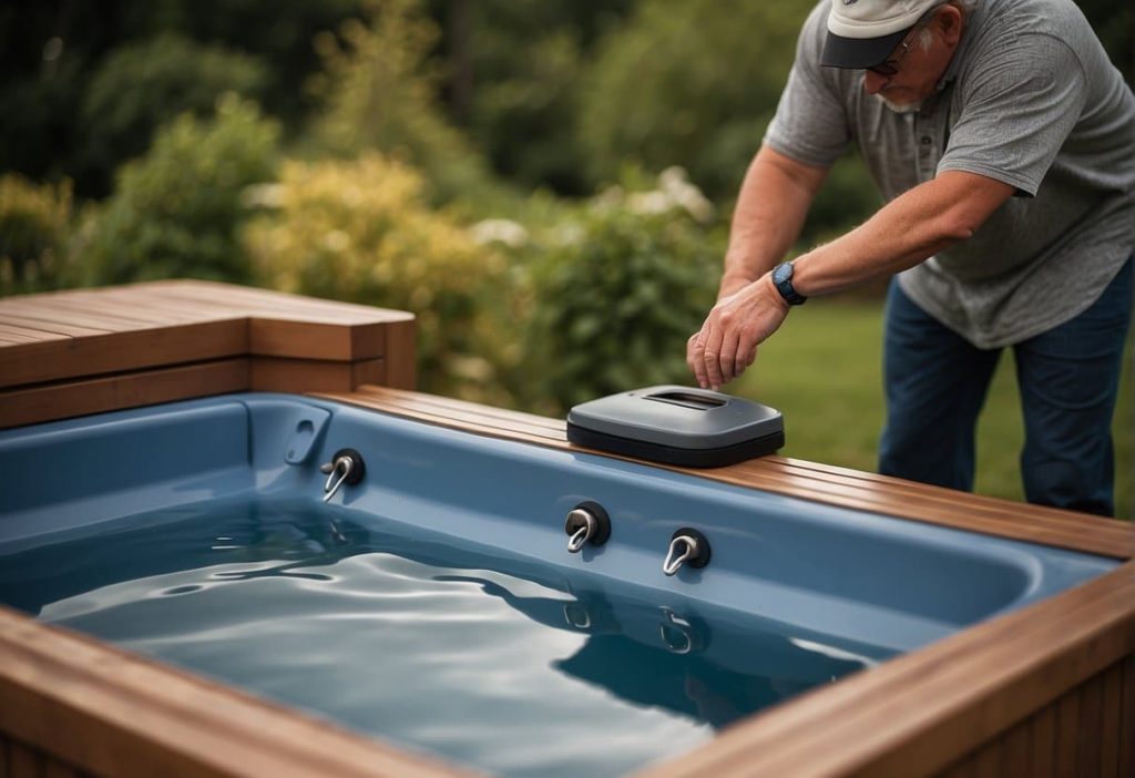old guy fixing spa