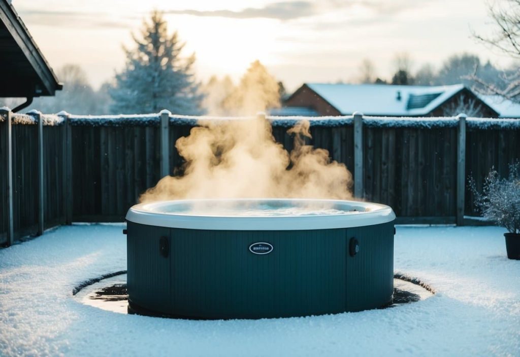 hot tub in rain